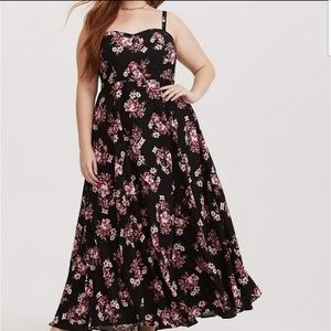 Floral pink maxi dress 1x 14 16